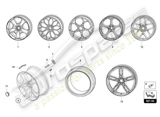 a part diagram from the Lamborghini HURACAN EVO parts catalogue