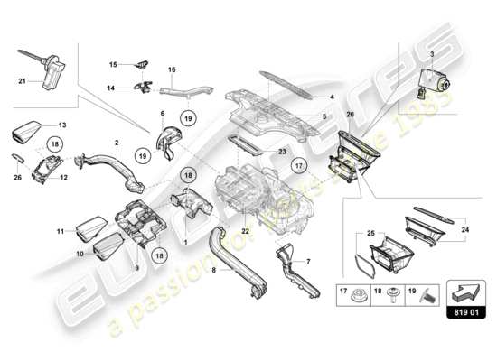 a part diagram from the Lamborghini HURACAN EVO parts catalogue