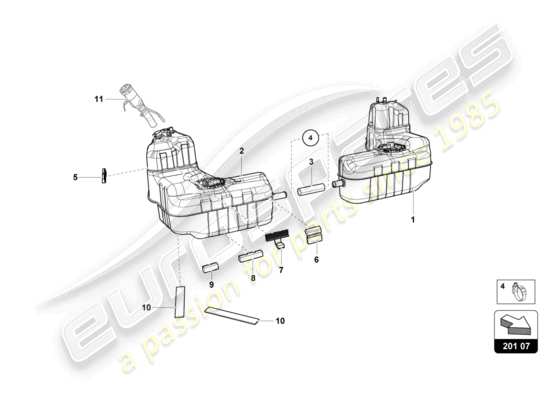 a part diagram from the Lamborghini HURACAN EVO parts catalogue