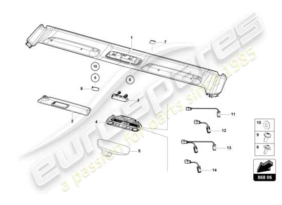 a part diagram from the Lamborghini HURACAN EVO parts catalogue