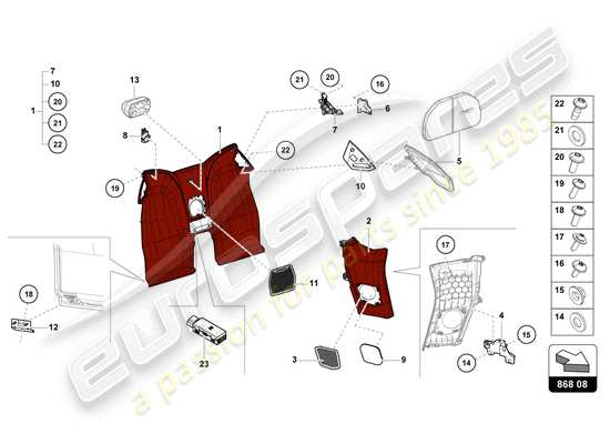 a part diagram from the Lamborghini HURACAN EVO parts catalogue