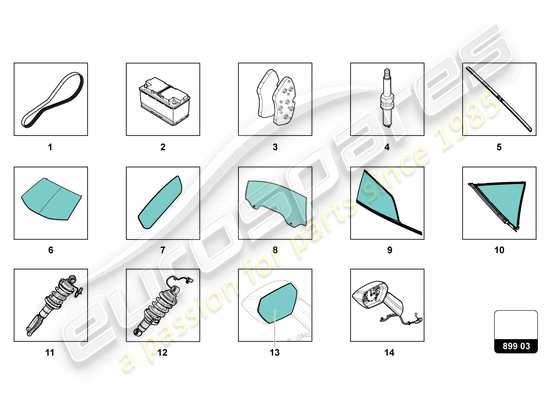 a part diagram from the Lamborghini HURACAN EVO parts catalogue