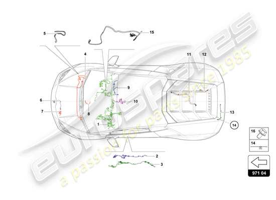 a part diagram from the Lamborghini HURACAN EVO parts catalogue