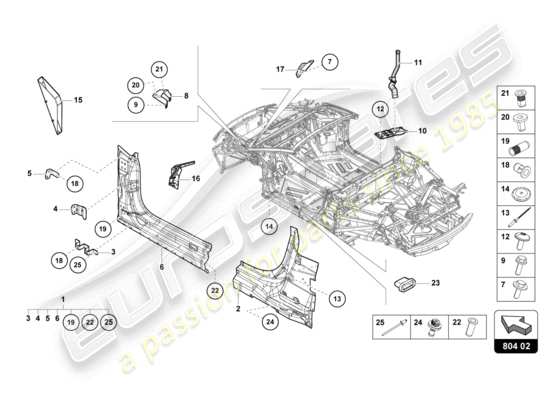 a part diagram from the Lamborghini HURACAN EVO parts catalogue