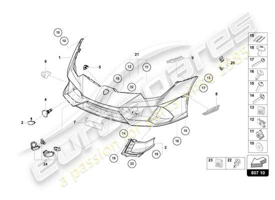 a part diagram from the Lamborghini HURACAN EVO parts catalogue