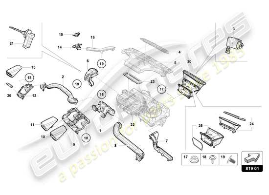 a part diagram from the Lamborghini HURACAN EVO parts catalogue