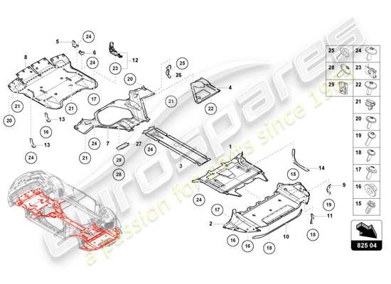 a part diagram from the Lamborghini HURACAN EVO parts catalogue