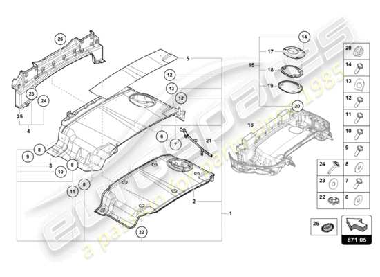 a part diagram from the Lamborghini HURACAN EVO parts catalogue