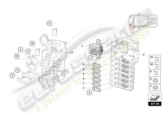 a part diagram from the Lamborghini HURACAN EVO parts catalogue