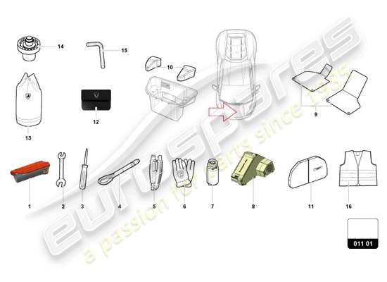 a part diagram from the Lamborghini Huracan Sterrato parts catalogue