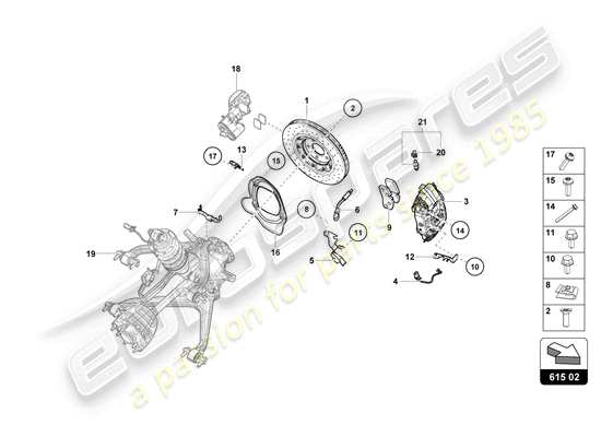 a part diagram from the Lamborghini Huracan Sterrato parts catalogue