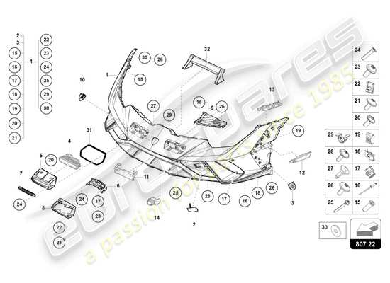 a part diagram from the Lamborghini Huracan Sterrato parts catalogue