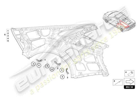 a part diagram from the Lamborghini Huracan Sterrato parts catalogue