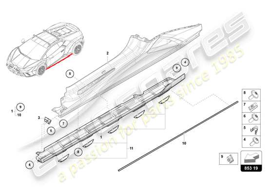 a part diagram from the Lamborghini Huracan Sterrato parts catalogue