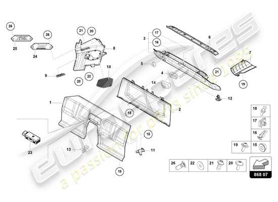 a part diagram from the Lamborghini Huracan Sterrato parts catalogue