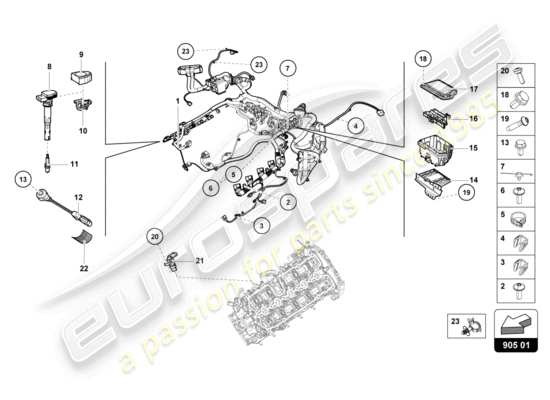 a part diagram from the Lamborghini Huracan Sterrato parts catalogue