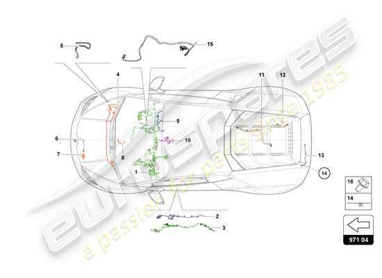 a part diagram from the Lamborghini Huracan Sterrato parts catalogue