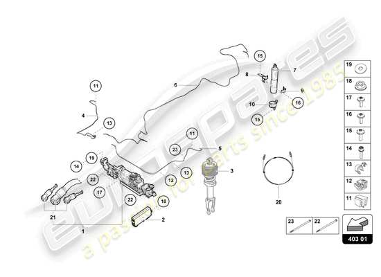 a part diagram from the Lamborghini Huracan Tecnica parts catalogue