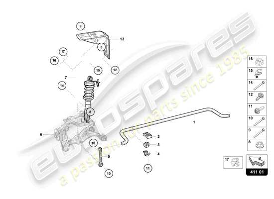 a part diagram from the Lamborghini Huracan Tecnica parts catalogue