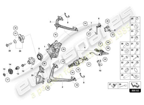 a part diagram from the Lamborghini Huracan Tecnica parts catalogue