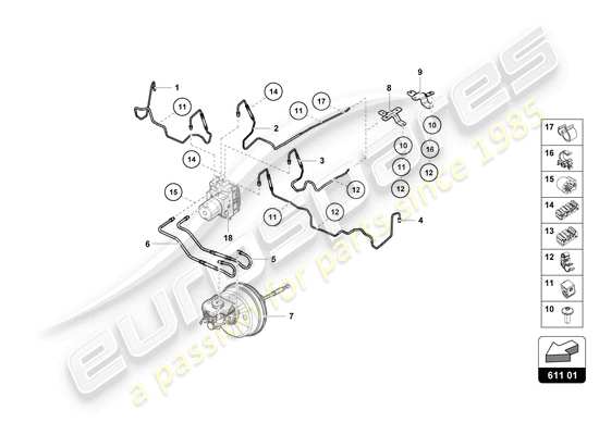 a part diagram from the Lamborghini Huracan Tecnica parts catalogue