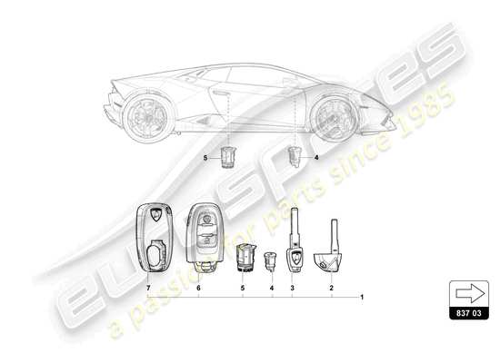 a part diagram from the Lamborghini Huracan Tecnica parts catalogue