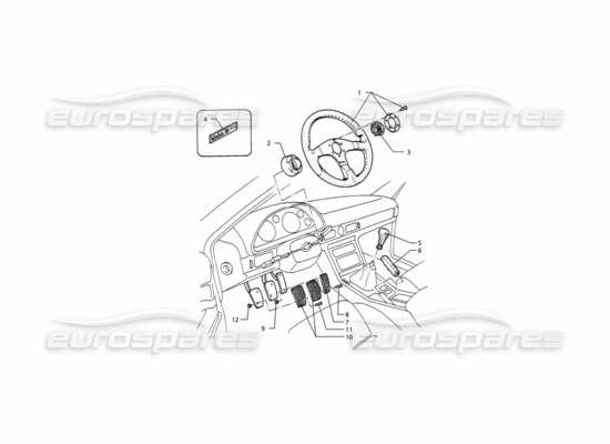 a part diagram from the Maserati Ghibli (1993-1995) parts catalogue