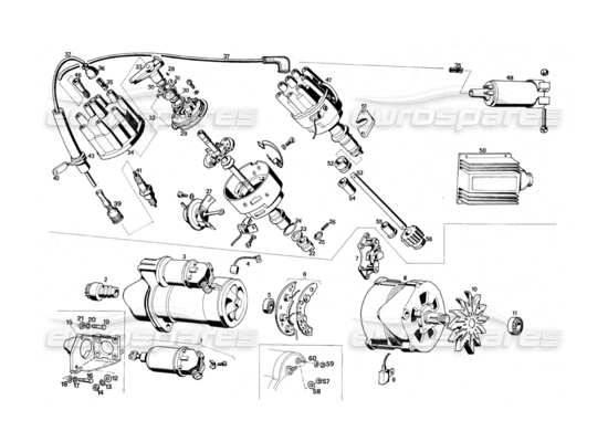 a part diagram from the Maserati Quattroporte (1967-1979) parts catalogue