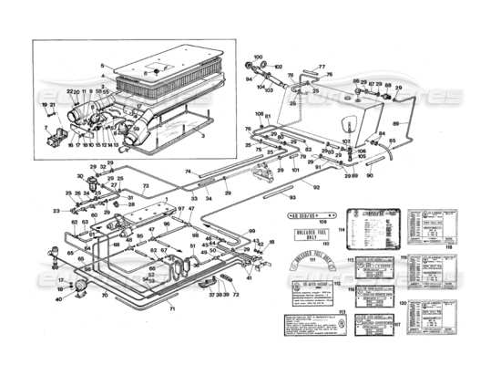 a part diagram from the Maserati Quattroporte (1967-1979) parts catalogue