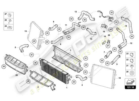 a part diagram from the Lamborghini Huracan Tecnica parts catalogue