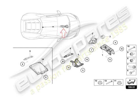 a part diagram from the Lamborghini Huracan Tecnica parts catalogue