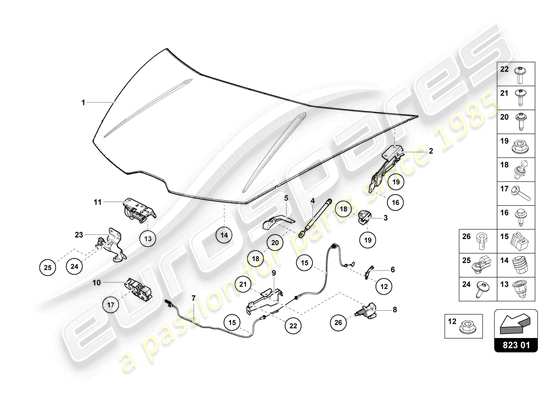 a part diagram from the Lamborghini Huracan Tecnica parts catalogue