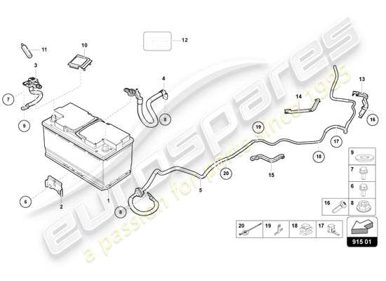 a part diagram from the Lamborghini Huracan Tecnica parts catalogue