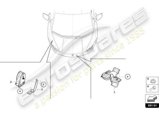 a part diagram from the Lamborghini Huracan Tecnica parts catalogue