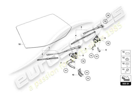 a part diagram from the Lamborghini Huracan Tecnica parts catalogue