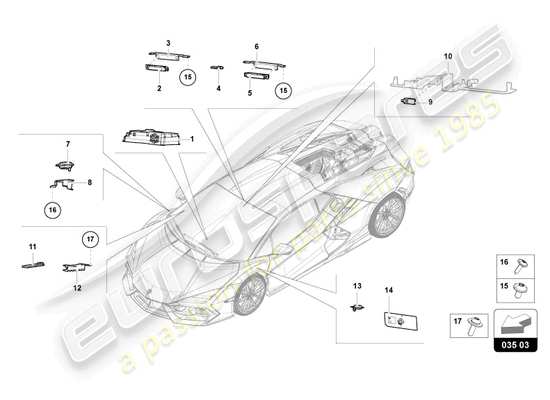 a part diagram from the Lamborghini Revuelto parts catalogue