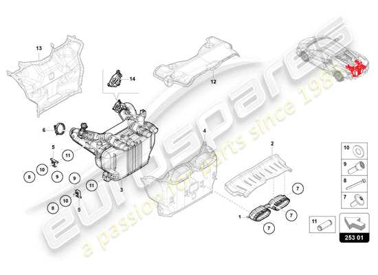 a part diagram from the Lamborghini Revuelto parts catalogue