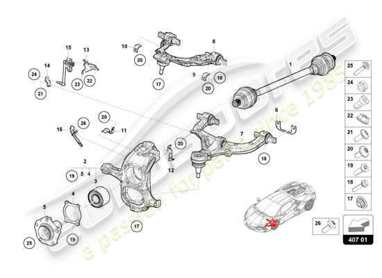 a part diagram from the Lamborghini Revuelto parts catalogue