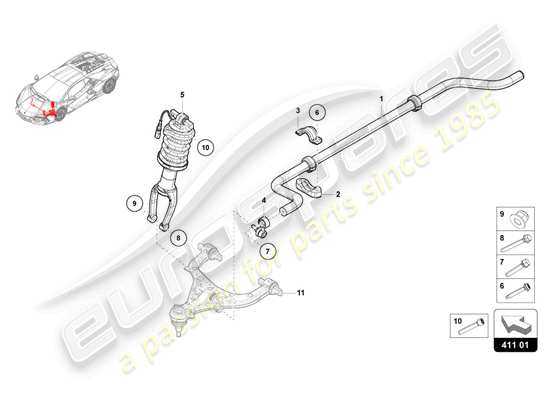 a part diagram from the Lamborghini Revuelto parts catalogue