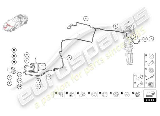 a part diagram from the Lamborghini Revuelto parts catalogue