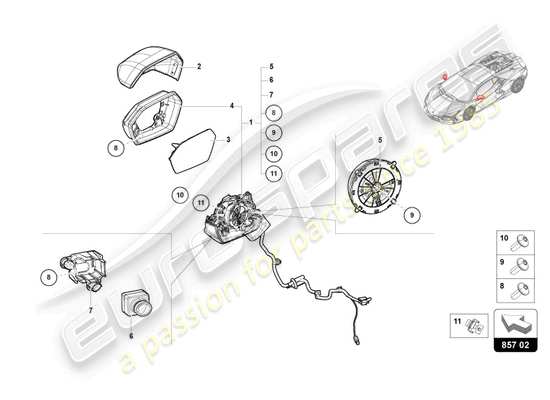 a part diagram from the Lamborghini Revuelto parts catalogue