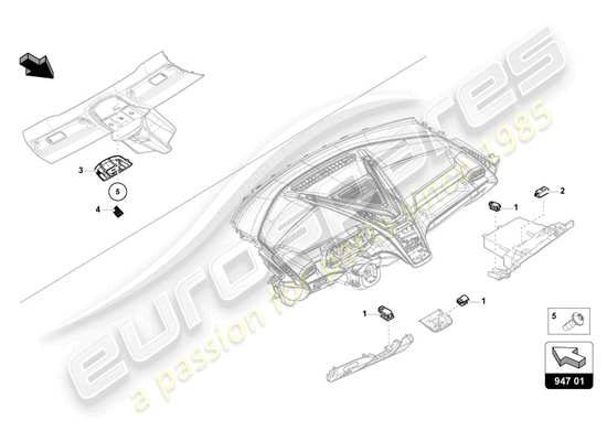 a part diagram from the Lamborghini Revuelto parts catalogue