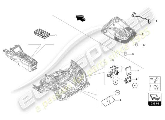 a part diagram from the Lamborghini Urus parts catalogue