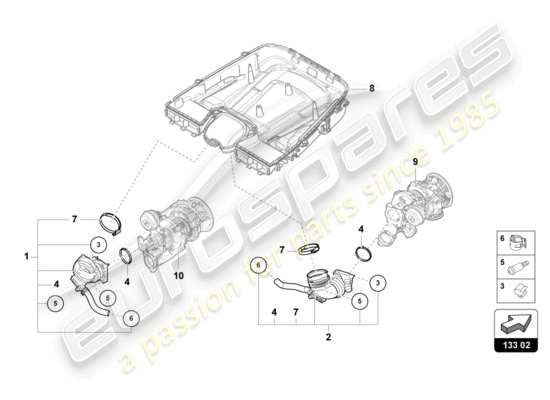 a part diagram from the Lamborghini Urus parts catalogue