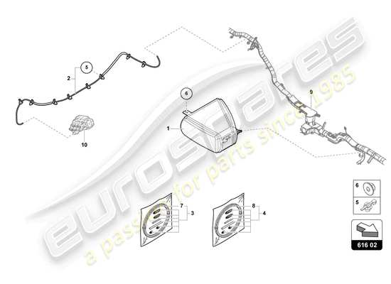 a part diagram from the Lamborghini Urus parts catalogue