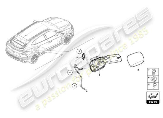 a part diagram from the Lamborghini Urus parts catalogue