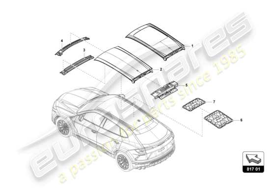 a part diagram from the Lamborghini Urus parts catalogue