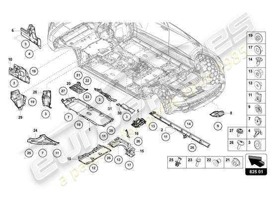 a part diagram from the Lamborghini Urus parts catalogue