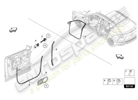 a part diagram from the Lamborghini Urus parts catalogue