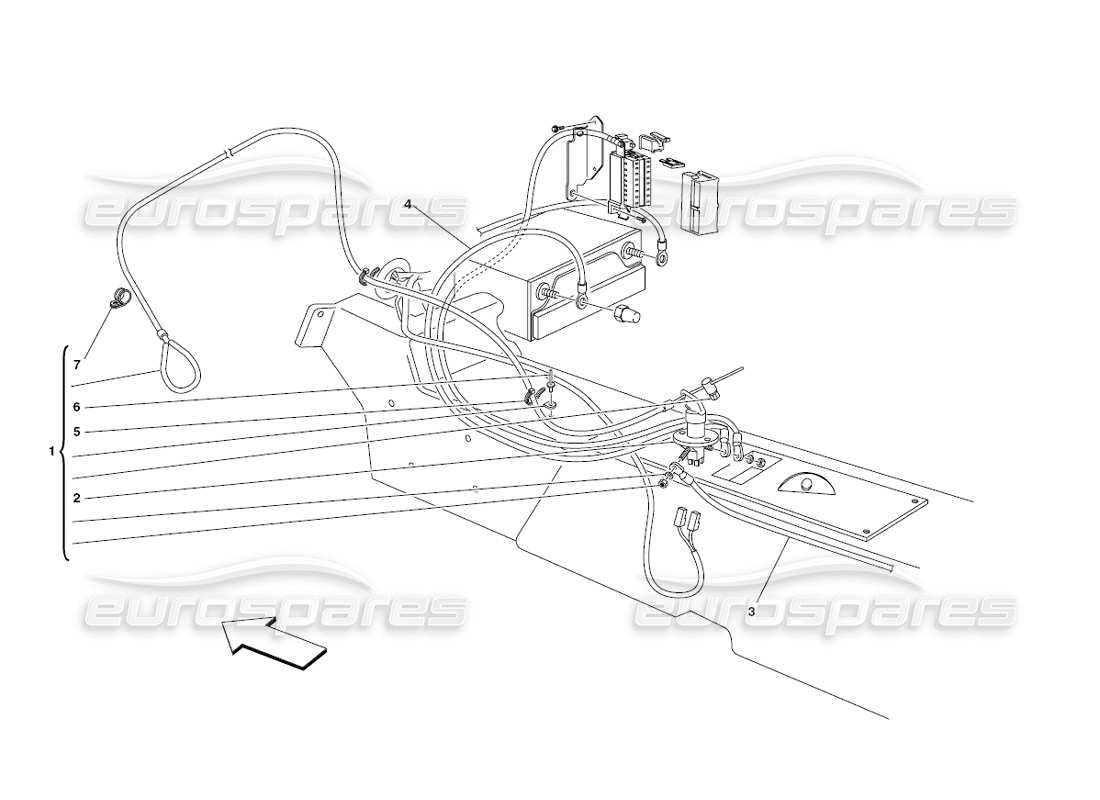 Ferrari 430 Challenge (2006) Battery Cut-Out Parts Diagram